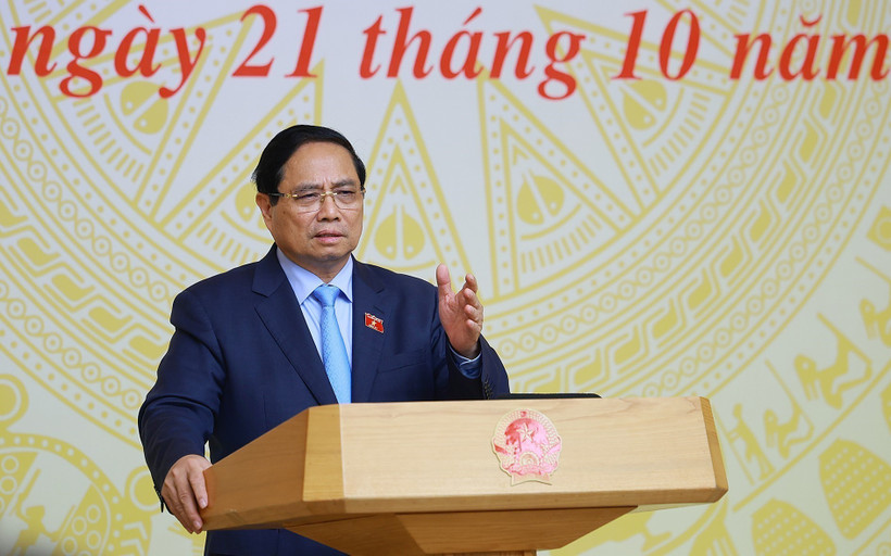 El premier Pham Minh Chinh habla en el evento (Fuente: VNA)