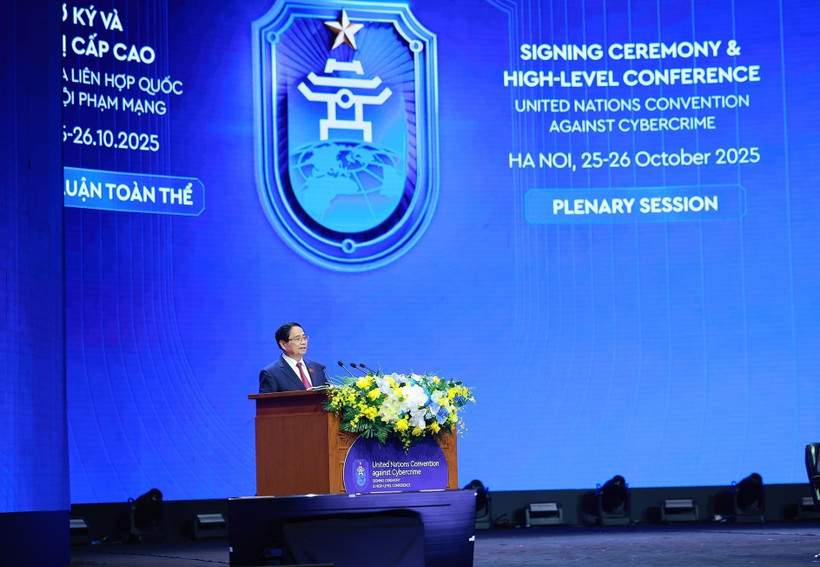 El primer ministro de Vietnam, Pham Minh Chinh, habla en el evento (Fuente: VNA)