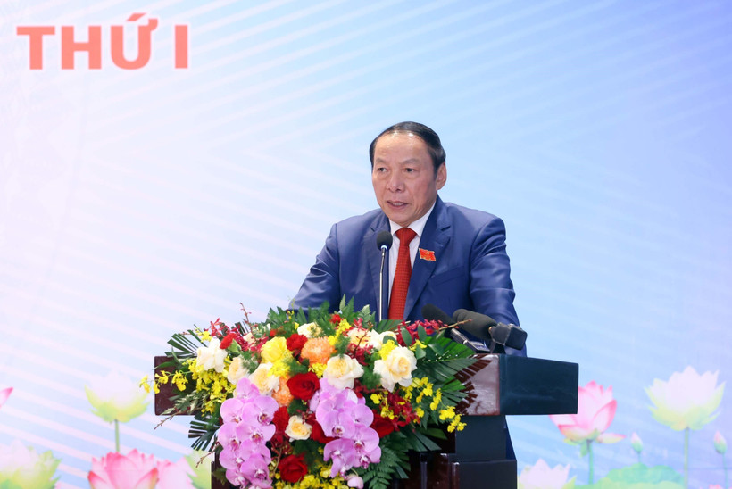 El ministro de Cultura, Deportes y Turismo, Nguyen Van Hung, habla en la cita (Fuente: VNA)
