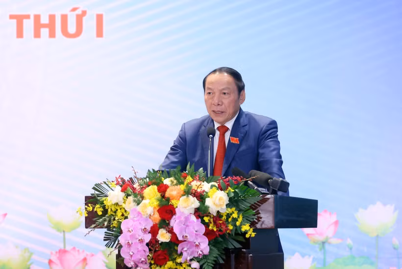 El ministro de Cultura, Deportes y Turismo, Nguyen Van Hung, habla en la cita (Fuente: VNA)