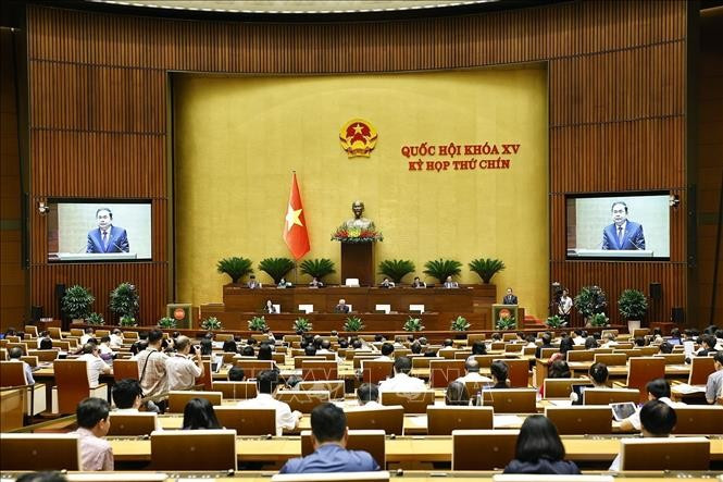 En una sesión de la Asamblea Nacional de Vietnam (Fuente: VNA)