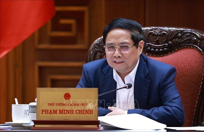 El premier Pham Minh Chinh habla en la cita (Fuente: VNA)
