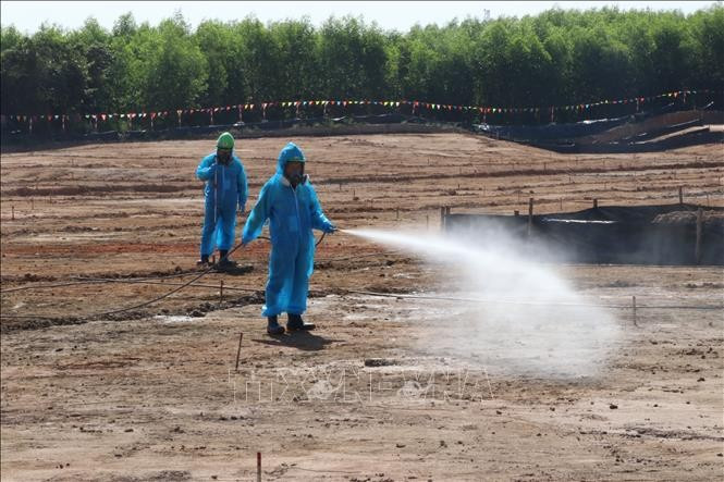 Fumigación y tratamiento de dioxinas en el aeropuerto de Bien Hoa. Foto: VNA