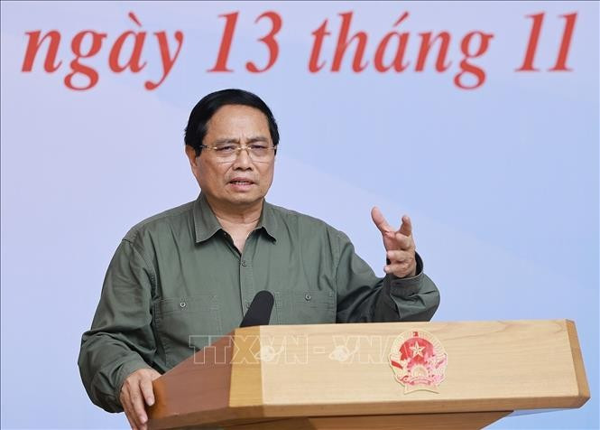 El primer ministro Pham Minh Chinh habla en el evento (Fuente: VNA)