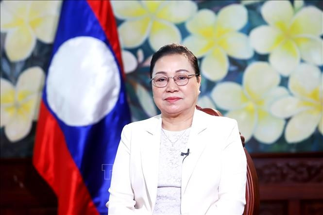 a embajadora de Laos en Vietnam, Khamphao Ernthavanh (Fuente: VNA)