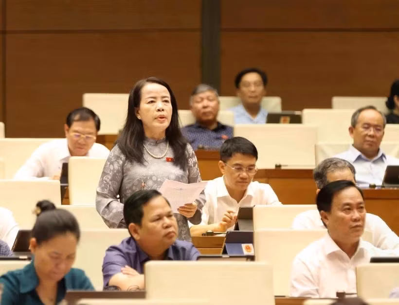 En una sesión de la Asamblea Nacional de Vietnam (Fuente: VNA)