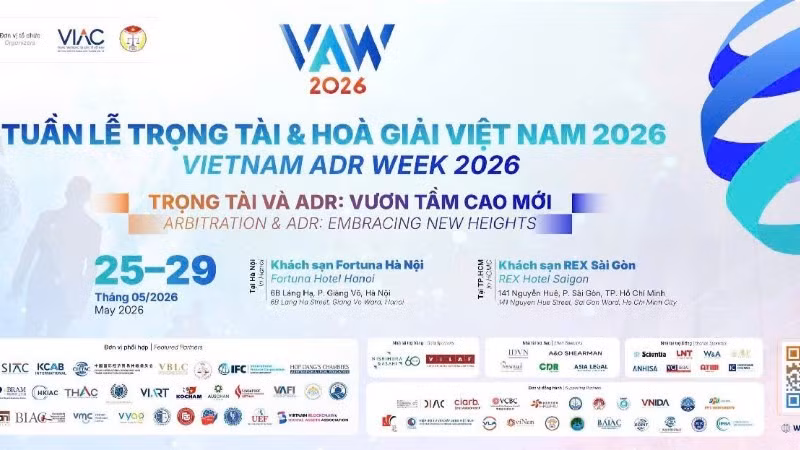 La Semana de Arbitraje y Mediación de Vietnam 2026 se organizará del 25 al 29 de mayo (Fuente: Organizadores)