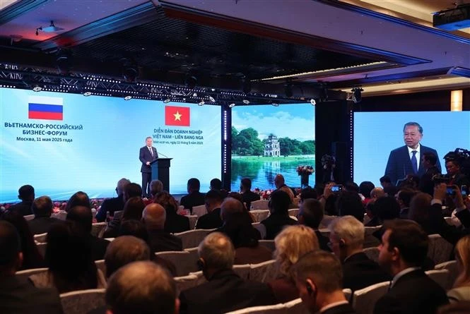 El secretario general del Partido Comunista de Vietnam, To Lam, participa en el Foro Empresarial Vietnam - Rusia (Fuente: VNA)