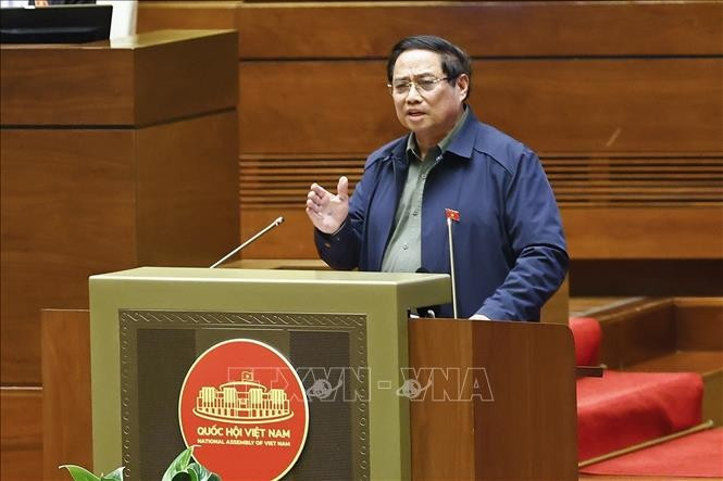 El premier Pham Minh Chinh habla en el evento (Fuente: VNA)