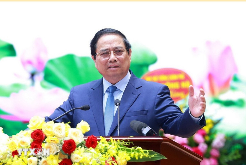 El primer ministro Pham Minh Chinh habla en el evento (Fuente: VNA)