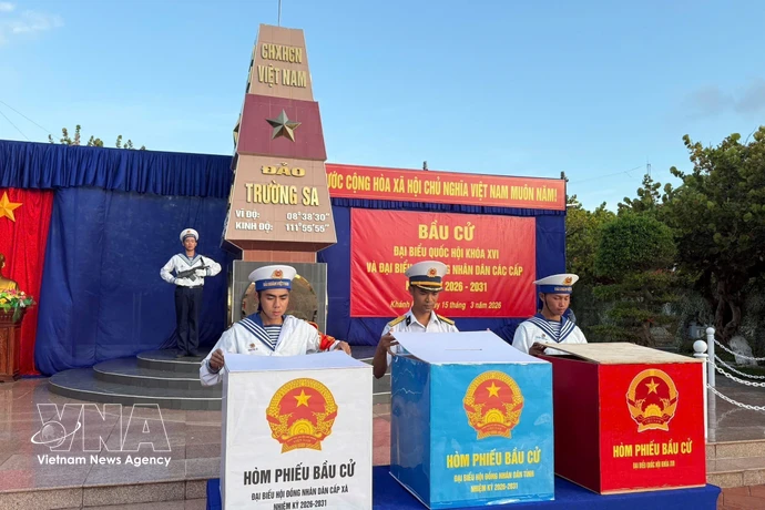 Elecciones en la zona especial de Truong Sa, provincia de Khanh Hoa. (Foto: VNA)