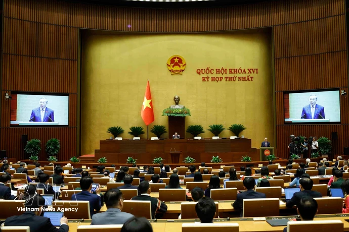 El secretario general del Partido Comunista de Vietnam, To Lam, en la sesión inaugural del primer período de sesiones de la Asamblea Nacional de Vietnam de la XVI legislatura. (Foto: VNA)