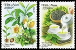 Dos muestras de sellos presentan la cultura y las plantas de té de Vietnam. (Foto: Corporación Postal de Vietnam)