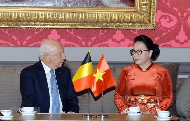 Máxima legisladora vietnamita se reúne con titular del Senado belga ảnh 1