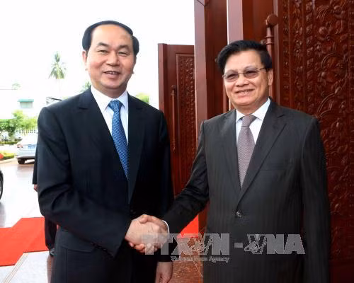 Presidente de Vietnam dialoga con líderes laosianos ảnh 1