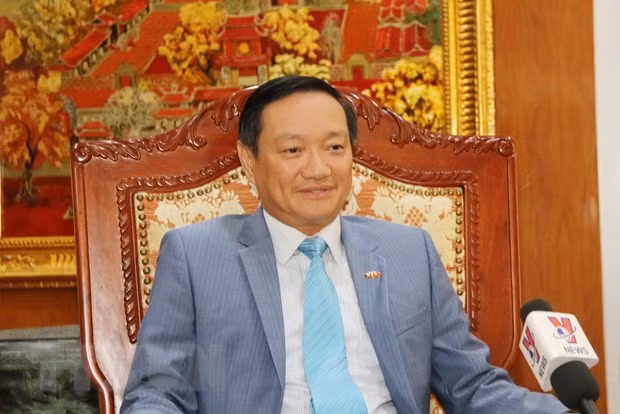 Embajador vietnamita resalta significado de la visita del máximo dirigente del país a Laos ảnh 1 Embajador vietnamita resalta significado de la visita del máximo dirigente del país a Laos ảnh 1