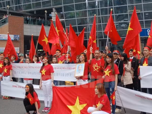 Vietnamitas en Sudcorea protestan acciones ilegales de China en Mar del Este ảnh 1