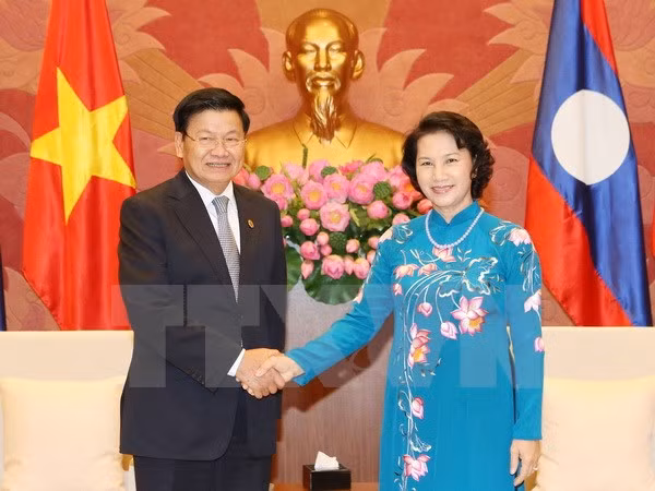 Presidenta del Parlamento de Vietnam se reúne con premier laosiano ảnh 1