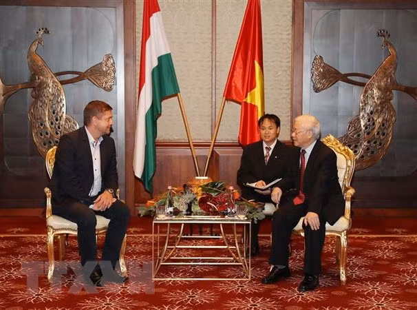 Dirigente partidista de Vietnam recibe a presidente del Partido Socialista de Hungría ảnh 1