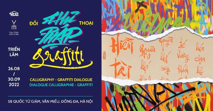 Efectúan exposición sobre caligrafía y graffiti en Templo de la Literatura en Hanoi ảnh 1
