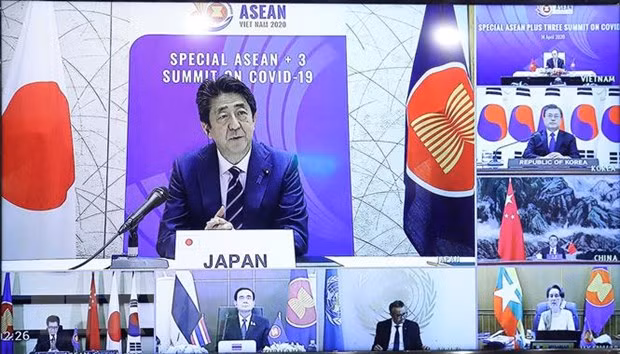 Japón reafirma la importancia de fortalecer cooperación ASEAN + 3 contra el COVID-19 ảnh 1