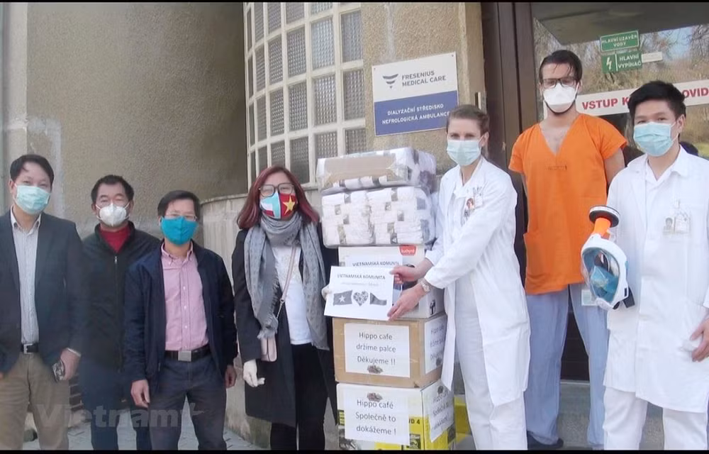 Vietnamitas donan miles de artículos médicos a hospitales checos ảnh 1