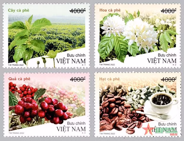 Lanzan en Vietnam sellos postales con aroma a café ảnh 1