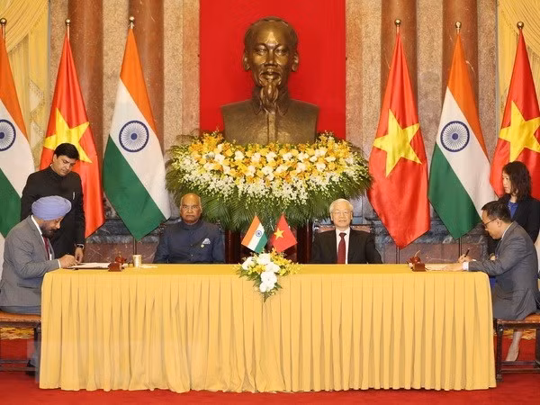 Vietnam y la India emiten declaración conjunta ảnh 1 Vietnam y la India emiten declaración conjunta ảnh 1