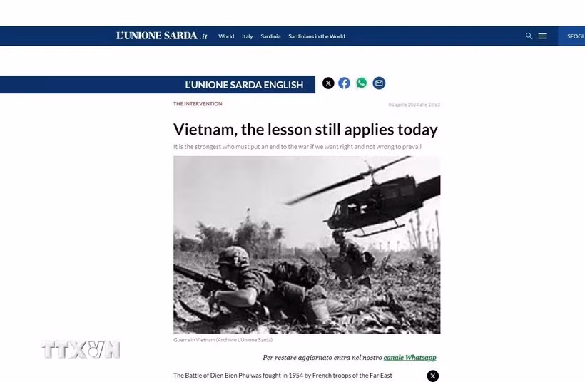Revista italiana elogia la victoria de Dien Bien Phu ảnh 1