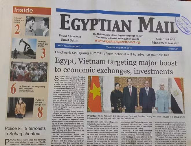 Presidente egipcio reitera disposición de desarrollar nexos con Vietnam, según periódico Ahram ảnh 1