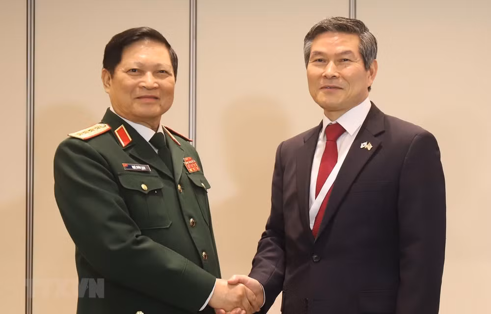 Ministro de Defensa de Vietnam cumple amplio programa de encuentros en Singapur ảnh 1