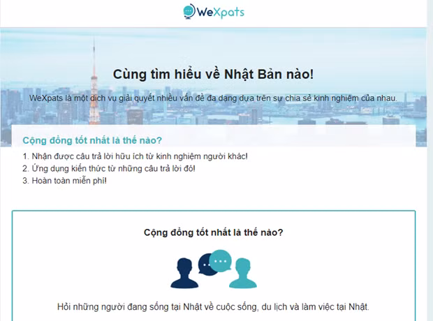 Lanzan versión vietnamita de página informativa japonesa WeXpats ảnh 1
