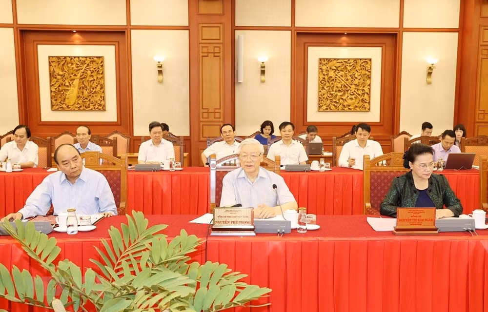 Máximo dirigente de Vietnam destaca preparativos por XVII Asamblea del Comité partidista en Hanoi ảnh 1