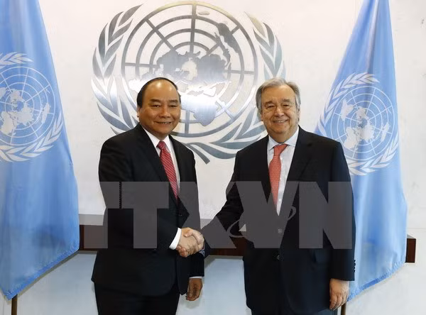 Premier de Vietnam se reúne con secretario general de la ONU ảnh 1