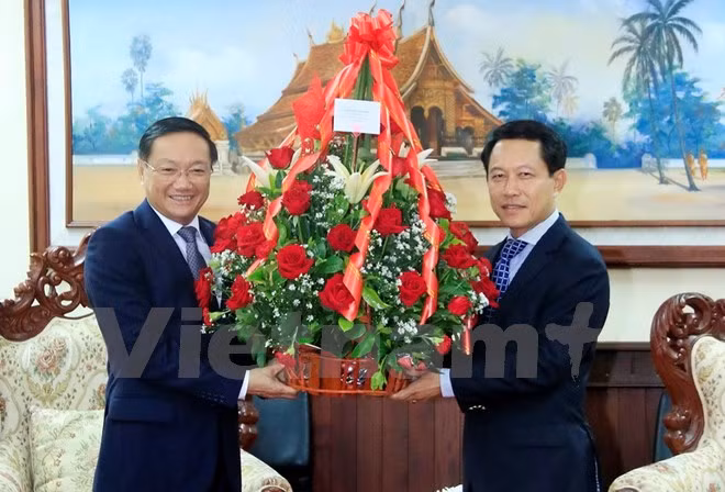 Dirigentes vietnamitas felicitan a Laos por aniversario de amistad binacional ảnh 1