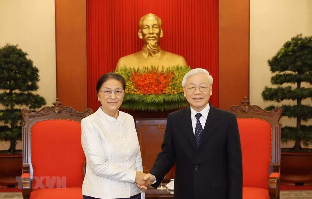Máximo dirigente político vietnamita propone mayor cooperación legislativa con Laos ảnh 1