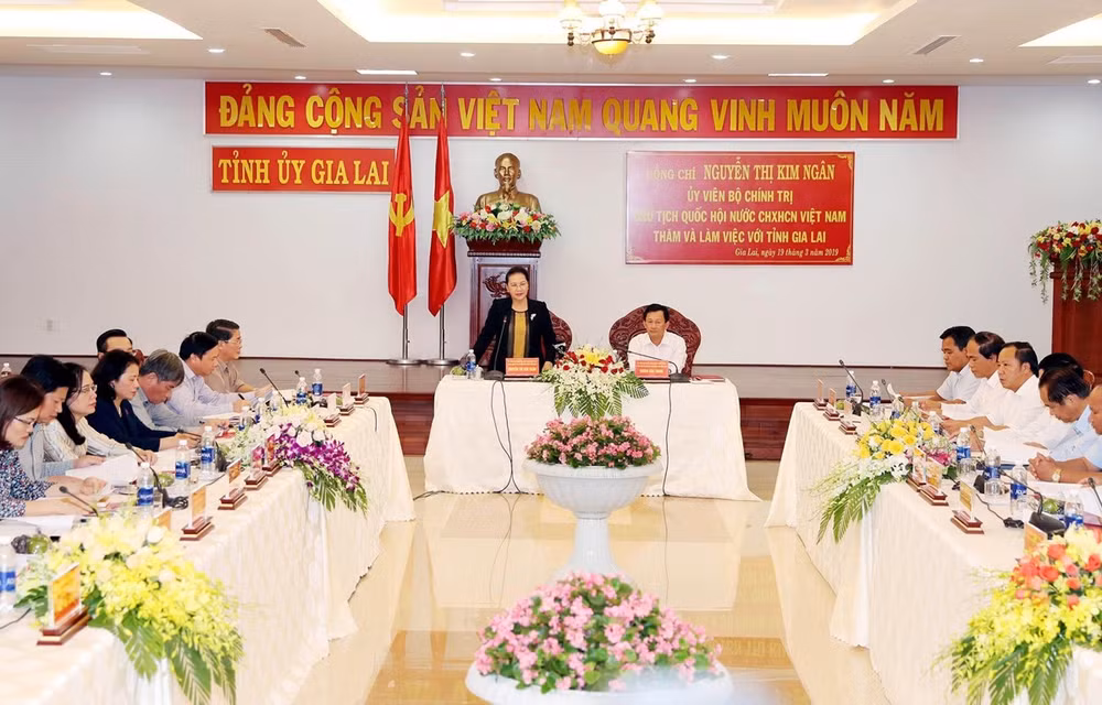 Presidenta del Parlamento vietnamita revisa situación socioeconómica en provincia de Gia Lai ảnh 1