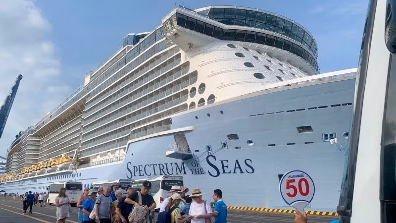 Súper crucero con miles de turistas arriba a provincia vietnamita ảnh 1