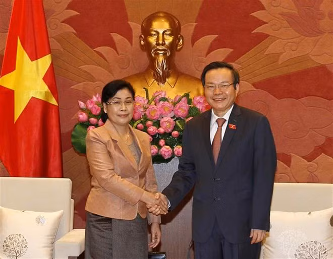 Vicepresidente del Parlamento de Vietnam recibe a jefa de Auditoría Estatal de Laos ảnh 1