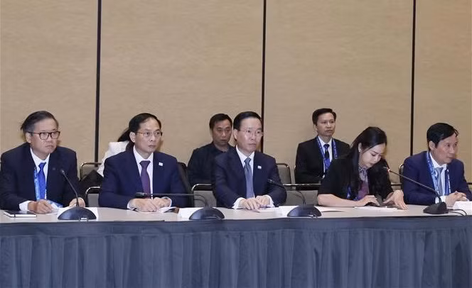 Presidente vietnamita dialoga con representantes de Alianza Empresarial Estados Unidos-APEC ảnh 1
