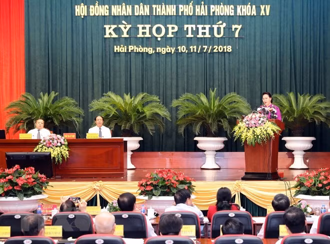 Asiste presidenta del Parlamento de Vietnam a sesión del Consejo Popular de Hai Phong ảnh 1