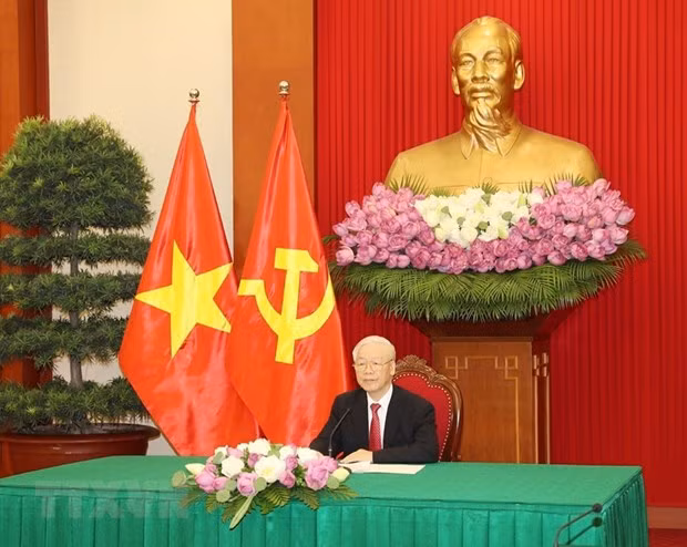 Máximo dirigente partidista de Vietnam dialoga con presidente de Sri Lanka ảnh 1
