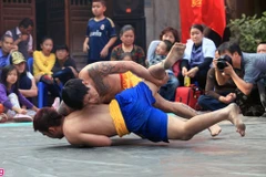 Festival de lucha tradicional en la aldea Mai Dong en ocasión de Tet