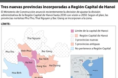 [Infografía] Tres nuevas provincias incorporadas a Región Capital de Hanoi