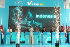 La empresa GSM lanza el servicio de taxi eléctrico SM Green en Indonesia. (Foto: VNA)