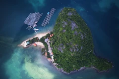 Contemplan belleza prístina de isla vietnamita de Banh Sua 
