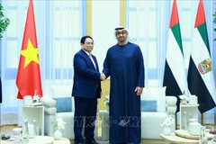 El primer ministro de Vietnam, Pham Minh Chinh (izquierda), y el presidente de los Emiratos Árabes Unidos, Mohamed bin Zayed Al Nahyan (Foto: VNA)