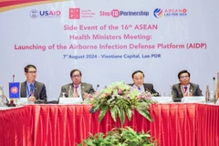Los delegados participan en acto de lanzamiento de la AIDP, efectuado al margen de la XVI Reunión de Ministros de Salud de la ASEAN en Vientiane, Laos (Foto: VietnamPlus)
