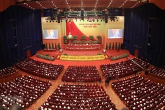 Escena del XIII Congreso Nacional del Partido Comunista de Vietnam (Fuente: VNA)