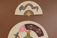 Abanicos de papel de la aldea de Chang Son